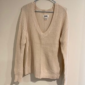 🐕 PINK Oversized V-Neck Sweater